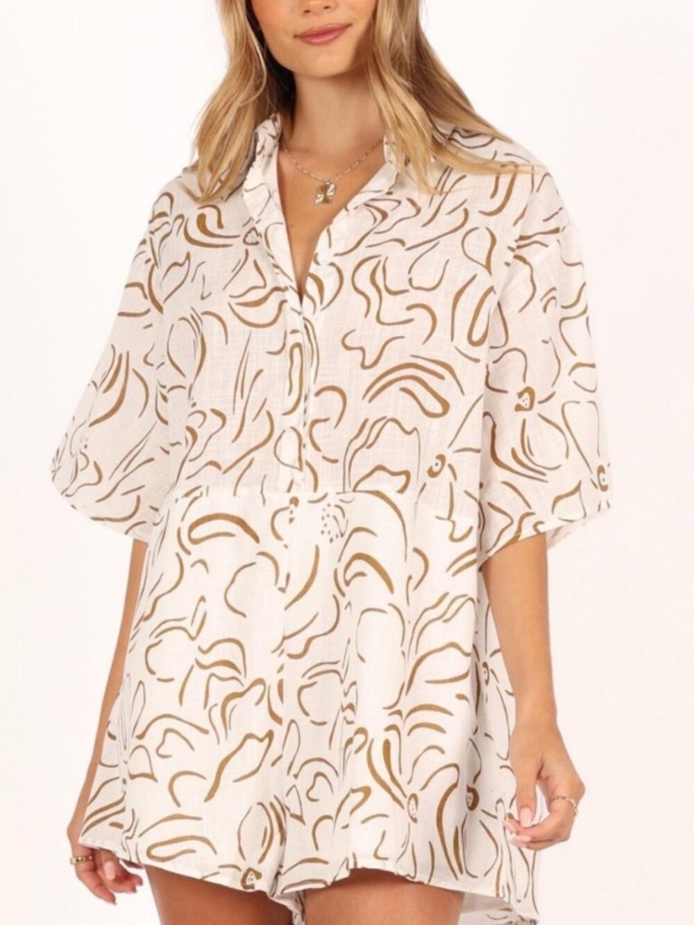 Petal and Pup Kellie Romper Size L 100% Cotton Lined Abstract Print